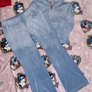 Juicy couture Blue Velour Tracksuit Set